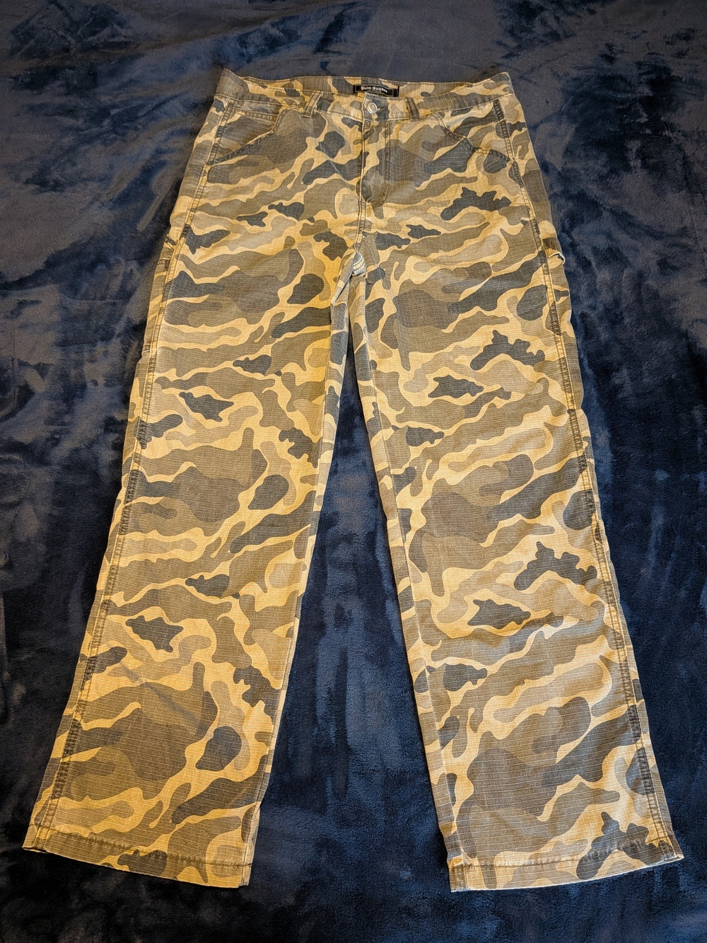 Palm Sundae Men's Camo Cargo Pants Straight Leg Regular Fit Canvas 34x32